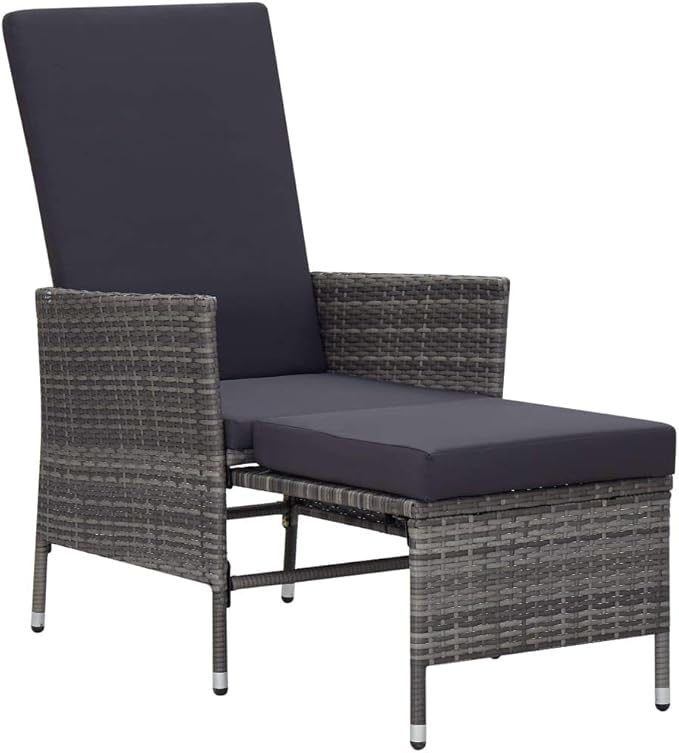2 Piece Patio Lounge Set with Cushion, Furniture Conversation Sets Outdoor Patio Sectional Patio Lounge Set Piece Patio Set s Poly Rattan Gray