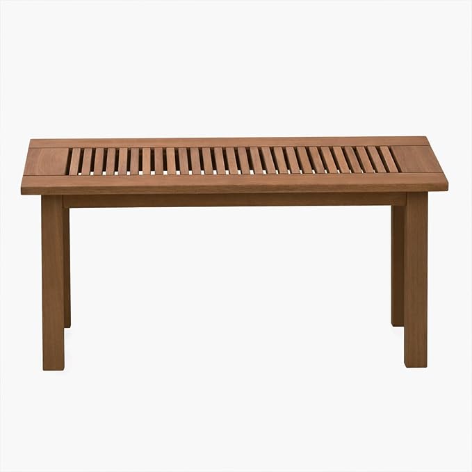 Furinno TIOMAN Patio Table, Outdoor Side Table, Coffee Table in Teak Oil, for Patio, Garden, Porch, for Patio, Garden, Porch, Light Wood