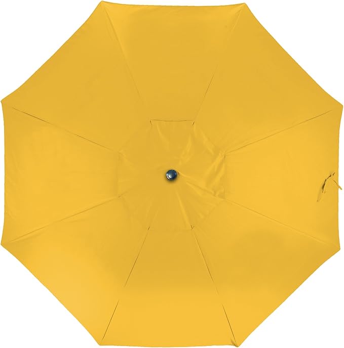 California Umbrella 9' Rd. Venture Series Contract Grade Patio Umbrella, Push Open Pin Stop, Bronze Finish, Sunbrella Sunflower Yellow