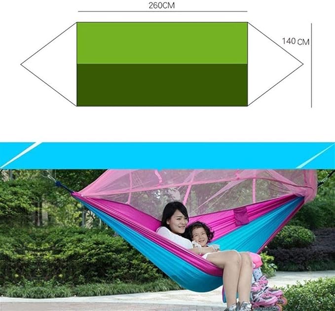 Camping Hammock Bed 1-2 Person Portable Outdoor Camping Hammock Parachute Fabric Hanging Bed Hunting Sleeping Swing Hamac Hammock Swing (Color : Army Green)