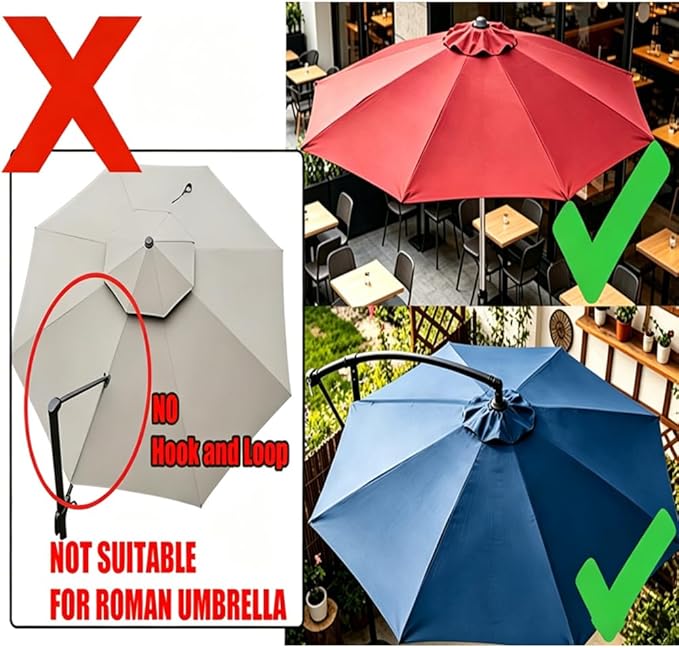 11ft – 8 Ribs Cantilever Umbrella Replacement Canopy, with UV-Resistant Polyester, Patio Umbrella Fabric Top Cover, for Outdoor Garden Deck Backyard(3.3m)