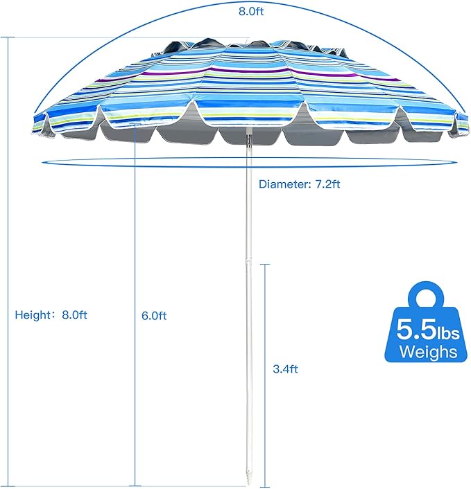Giantex 8 Ft Beach Umbrella
