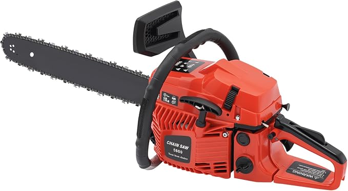 20 Inch Chainsaw Gasoline Powered 58cc 2-Stroke Engine, 20" Manganese Steel Bar & Chain, 17.64lbs Lightweight Professional Chainsaw for Tree Cutting, Wood Logging, Forest Landscaping