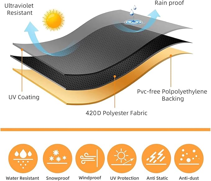 Patio Swing Cover A-Frame Swing Covers Waterproof 3 Seat UV Resistant Weather Protector for Outdoor Courtyard Patio Furniture Black