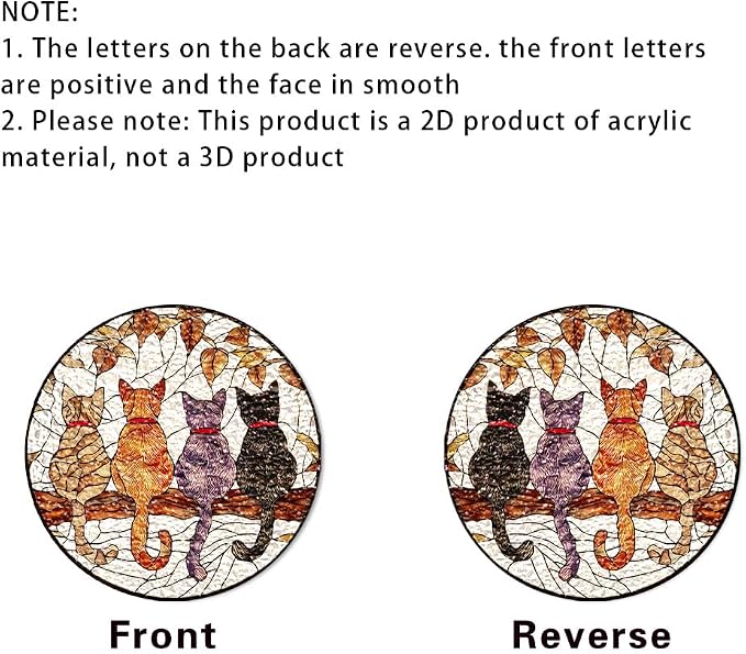 Acrylic Suncatcher Window Hanging, Cats Sun Catcher Rainbow Indoor Window Decoration for Living Room Bedroom, Unique Gift for Mom Wife & Friends, 7.87 inches