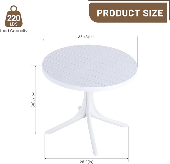 LUMISOL 5 Piece Outdoor Dining Table Set, All Weather Round Table and Chairs Set with Striped Color Block Chairs and Sturdy Metal Legs for Garden, Backyard, Poolside, Yellow+Green+Orange