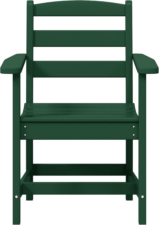 WestinTrends Ashore Outdoor HDPE Patio Classic Dining Arm Chair, Dark Green