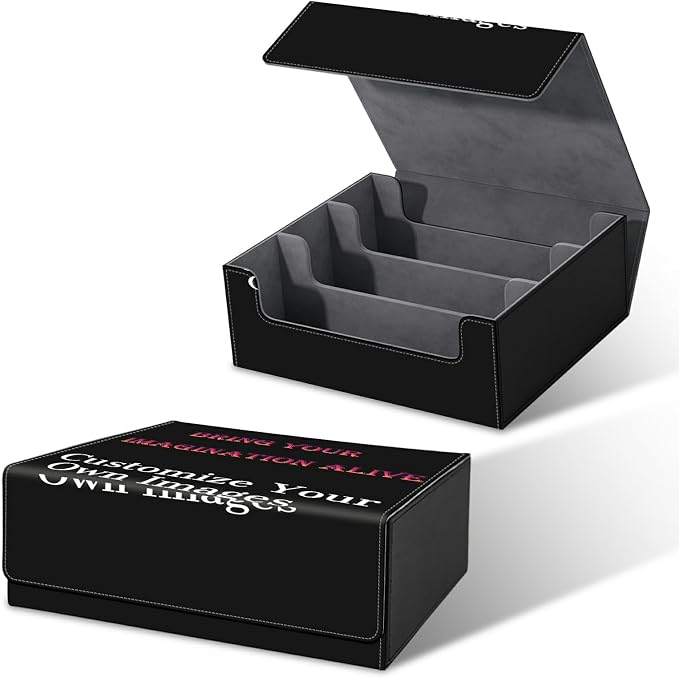 Large Card Deck Box for MTG, Fits 1200+ Sleeved Cards, PU Leather Storage Case with Strong Magnetic Closure, Multiple Colors Available for TCG CCG Baseball Card Collections, Custom