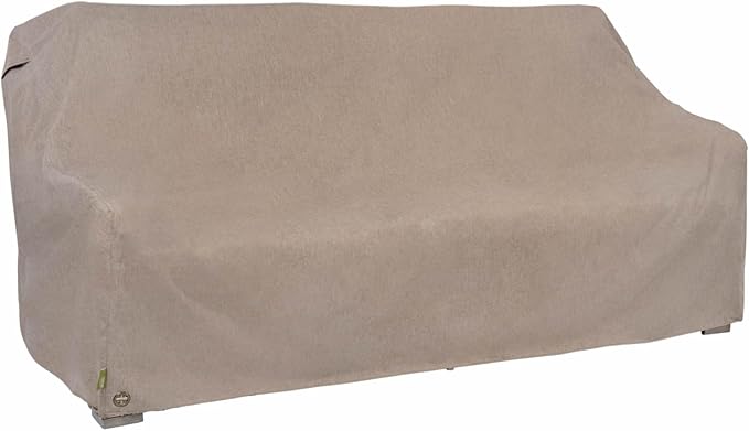 Modern Leisure Garrison Patio Loveseat Cover - Weather-Resistant Fabric - Outdoor Furniture Protection Perfect for Patio, Deck, and Porch - 76" L x 38" W x 38.25" H - Sandstone