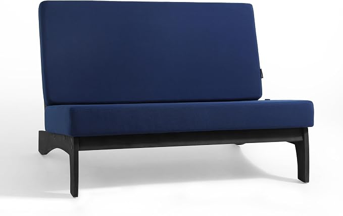 Pia Ricoo 1-Piece Patio Furniture Set, Outdoor Loveseat with 4.5-Inch Thick Cushions, All-Weather Outdoor Sofa for Backyard, Deck, Lawn - Navy/Dark