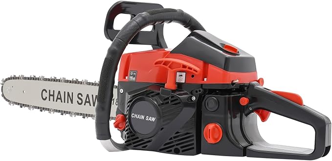 18inch Gas Chainsaw, 2.95HP 58CC 2-Stroke Gasoline Chainsaw, Air Cooled Pull Start Top Handle Gas Powered Chain Saw Petrol Chainsaws with Automatic Chain Lubrication for Trees, Wood Cutting