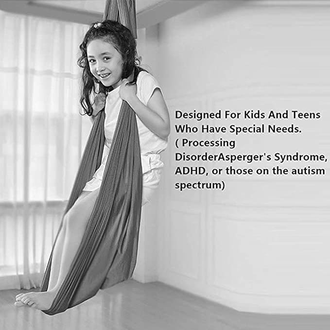 Indoor Adjustable Swing Hammock for Kid Children Hanging Chair for Autism ADHD Aspergers Therapy Outdoor Garden 200kg Load Capacity (Color : Red, Size : 100 x 280 cm)