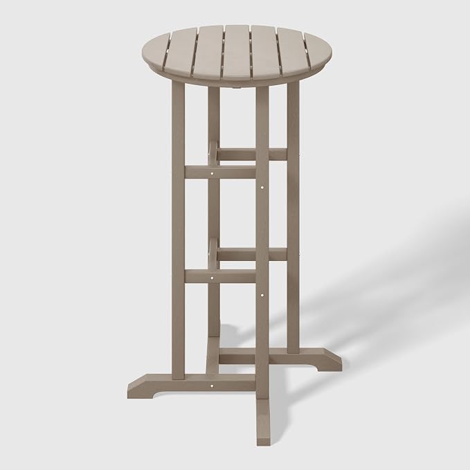 WestinTrends Malibu 42" Counter Height Round Outdoor Patio Bistro Bar Table, Weathered Wood
