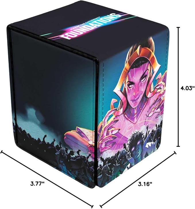 Utlra PRO - Foundations Liliana Premium Alcove Flip Deck Box for Magic: The Gathering, MTG card storage solution, deck protection tournaments, premium collector’s edition deck box