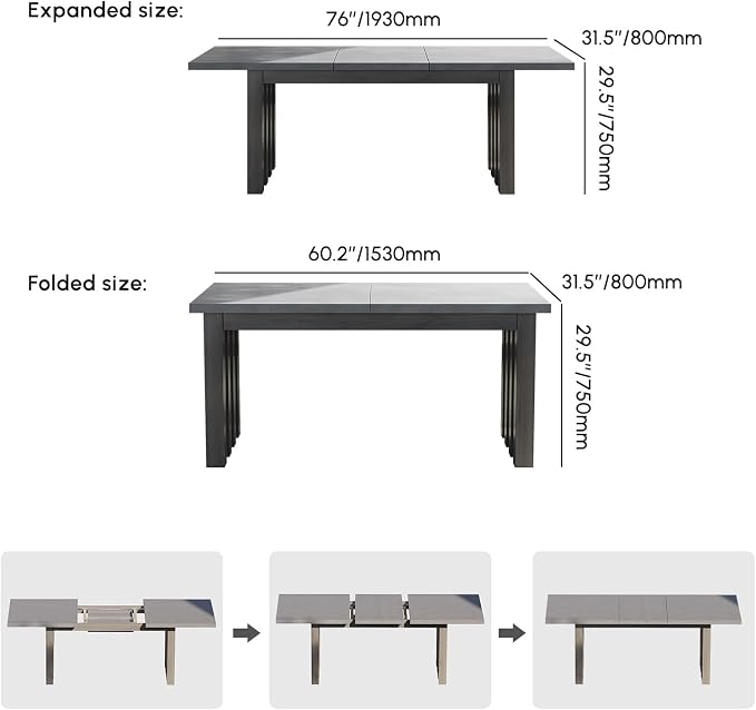 homary 7 Piece Outdoor Patio Dining Table Set, Aluminum Patio Dining Table Set with Extendable Table Top & 6 Woven Arm Chairs, Weatherproof Garden Furniture with Cushions for Backyard, Patio or Deck