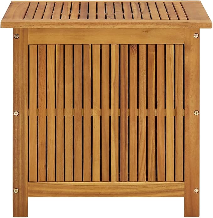 Solid Wood Outdoor Storage Bench,Solid Acacia Wood Garden Deck Box Patio Storage Box with Liftable Top Outdoor Wooden Storage Container for Patio,Backyard,Poolside, 23.6"x19.7"x22.8"