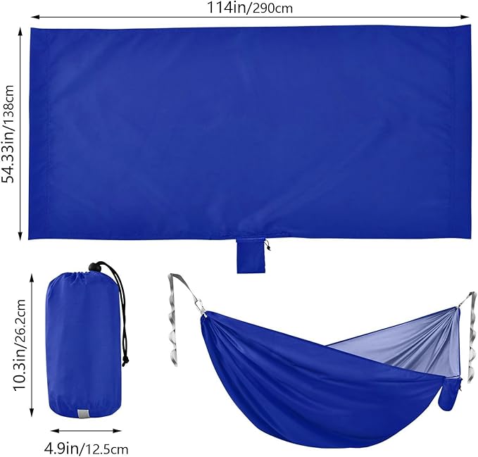 Blue 330lb Capacity Hammocks with Portabl Carry Bag Indoor Hammock for Patio Backyard Lounge Base para ir de Camping