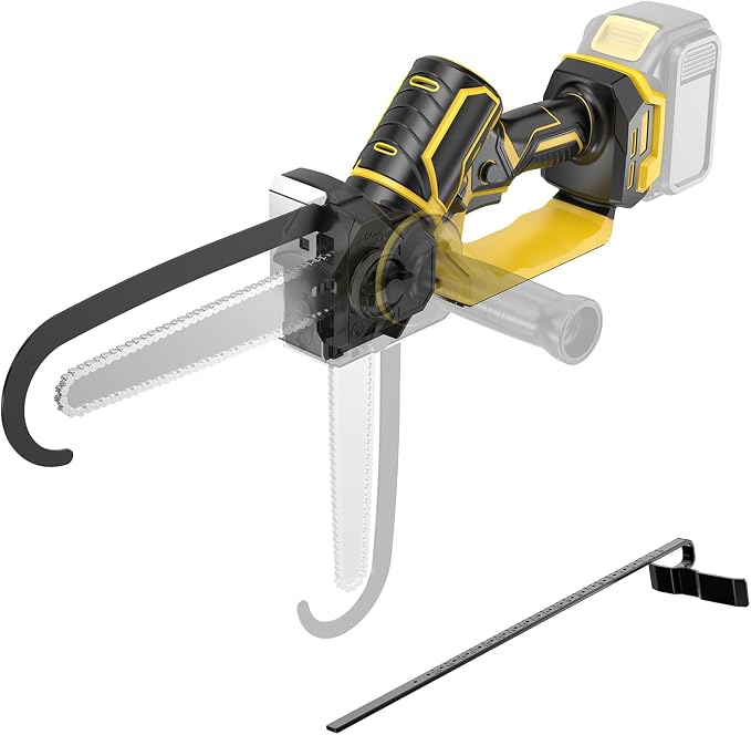 2 in 1 8" Mini Chainsaw Compatible with Dewalt 20V Battery(NO Battery) | 8" Brushless Electric Chainsaw with Rotating Head, Ruler Guide and Handle for Branch Trimming Wood Cutting