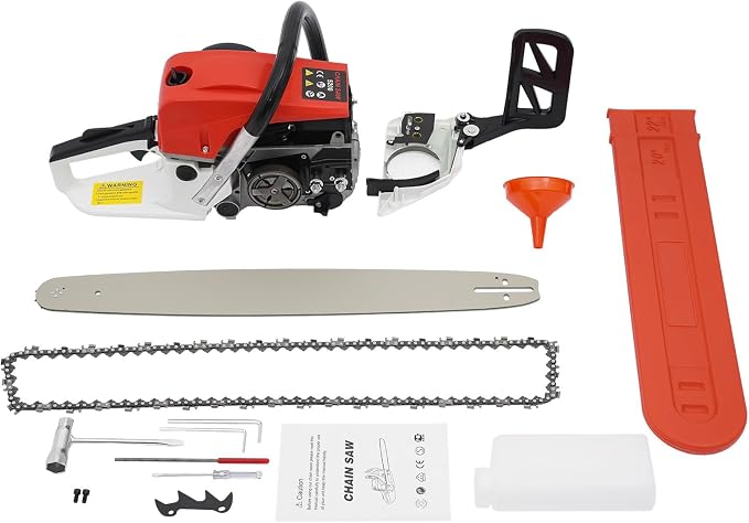 22inch Gas Chain Saw, 2.68HP 52CC 2-Stroke Gasoline Powered Chainsaw, Air Cooled Top Handle Gas Chainsaw Pull Start Petrol Chain Saw w/Automatic Lubrication System for Wood Cutting, Trees