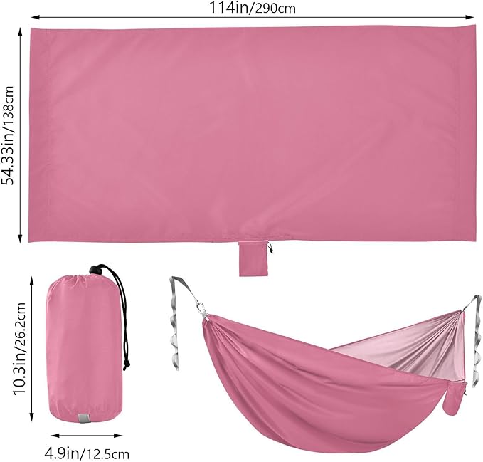 Pure Pinkish Purple Color 330lb Capacity Hammocks for Camping with Tree Straps Portable Hammock for Indoor Outdoor Patio hamacas para adultos