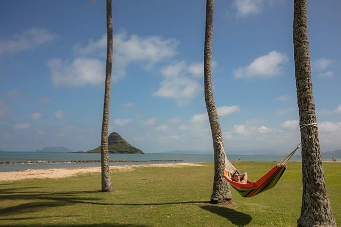 BYER OF MAINE Paradiso Hammock, Authentic Brazilian, Esmeralda, Recycled Cotton/Polyester Blend, Double, 142" L x 68" W, Holds up to 400lbs