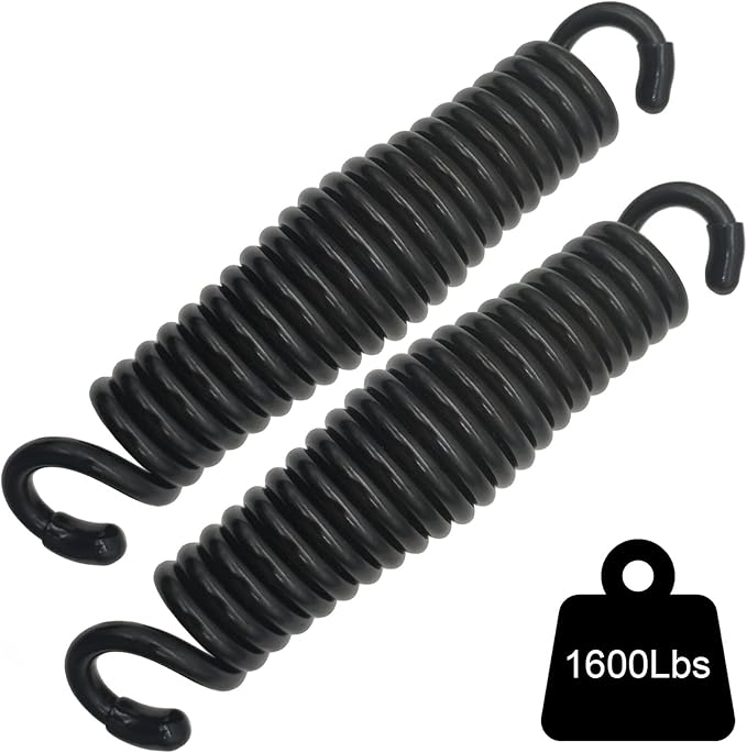 Hammock Chair Porch Swing Springs - Pack of 2 Black Spring 1600Lbs Heavy Duty Hanger Ceiling Mount Spring(Pack of 2)