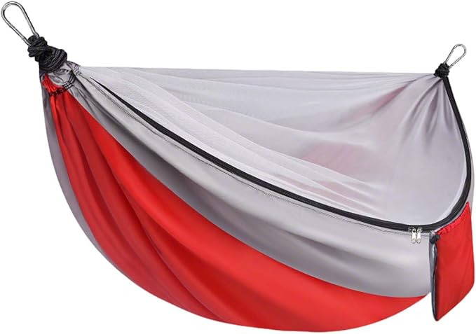 YSUEFIJO Camping Hammock with Mosquito Net, Outdoor Hammock for Travel Or Garden, Foldable Hanging Hammock Comfortable for Resting, Easy to Carry, Weight Capacity 250kg