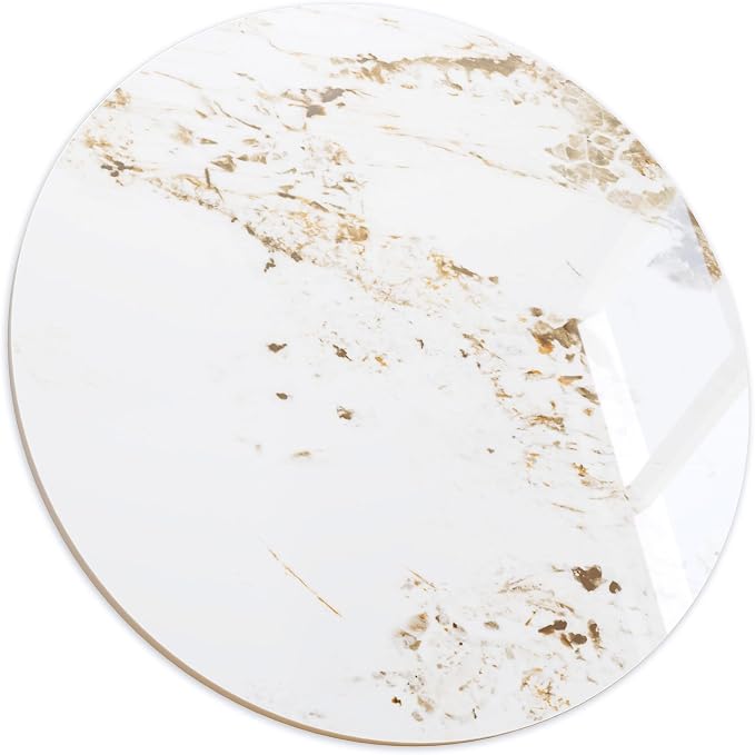 ZL ZELing Round Sintered Stone Table Top 23.6",Replacement Table Top for Indoor & Outdoor - Heat/Scratch Resistant Waterproof Ceramic DIY Desktop, Patio/Balcony/Bistro/Café & Dining Room (Brown)