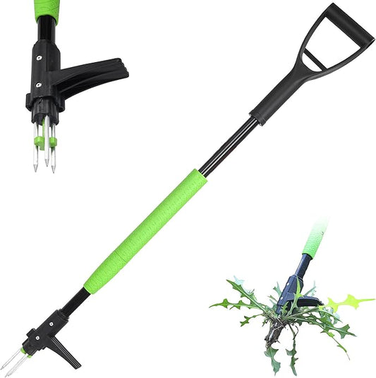 Garden Guru Stand Up Weeder Weed Puller Tool – Long Handle up to 45-Inch – Heavy Duty 3 Claw Weeder with Foot Pedal – No Bending or Kneeling – Great for Dandelions, Thistle, Grass (2 Pack)