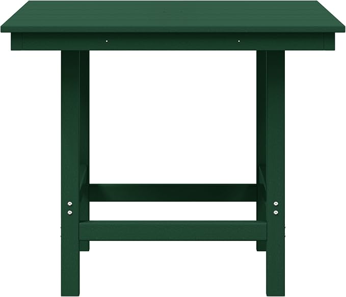 WestinTrends Ashore Outdoor HDPE 36" Square Patio Dining Table with Umbrella Hole, Dark Green