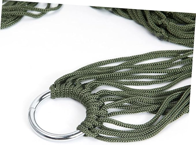 Milisten 1pc Thickened Nylon Hammock Rope Army Green Mesh Camping Swing for Outdoor Activities Lightweight and Comfortable for Hiking and Backpacking