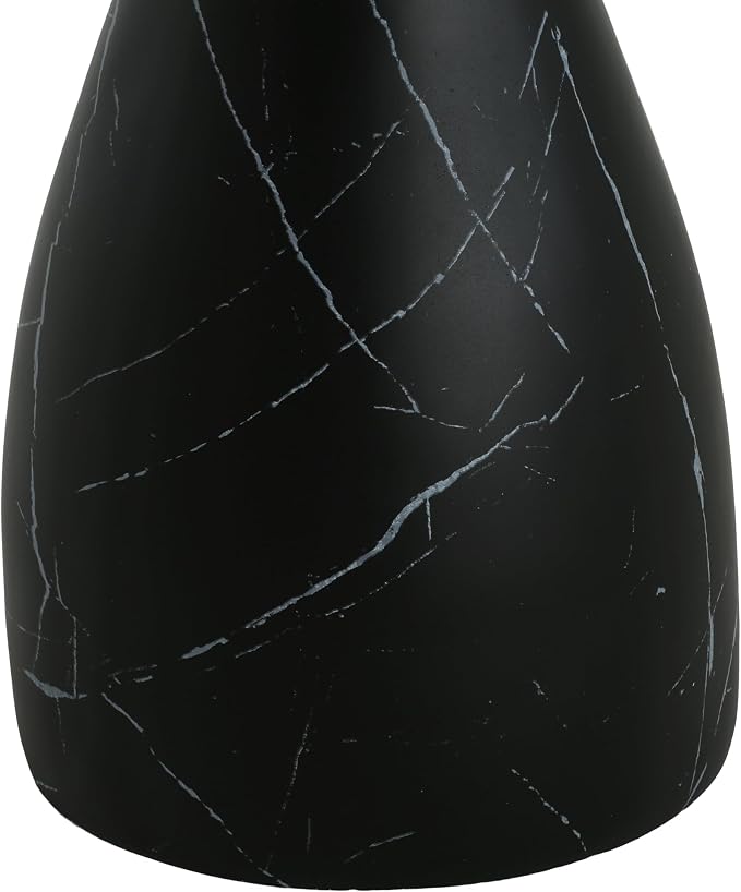 Outdoor Side Table Faux Marble End Table Faux Stone Side Tables Travertine Small Coffee Tables for Indoor Outdoor, Garden Stool Plant Stand for Porch, Backyard Patio, 20"*23"-Black