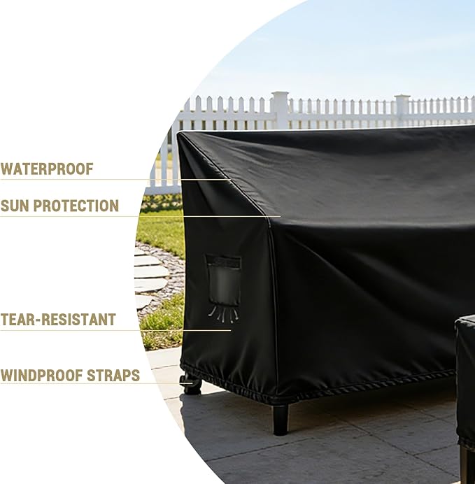 Outdoor Loveseat Cover, 2 Person Glider Covers for Outdoor Furniture,Patio Loveseat Cover- 49.43"L X 27.97"W X 35.23"H
