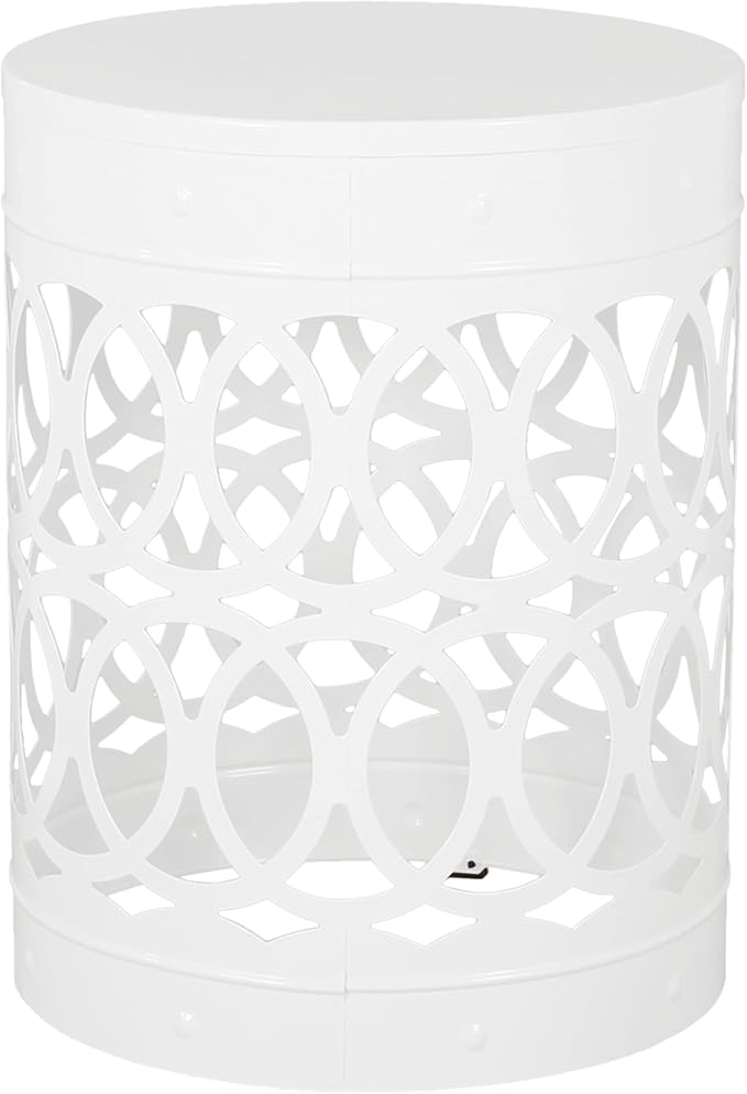 White Metal Side Table Set of 2