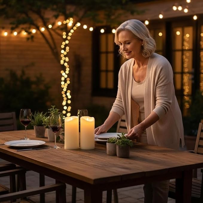 ANGELLOONG 12"X4" Flameless Candles with Remote, Set of 2 Waterproof Outdoor Battery Operated Pillar Candles with Timer, LED Candles Flickering for Lanterns, Porch, Patio Decor