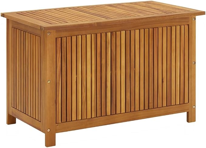 【Fast Shipping】 Lightweight Storage Box for Indoor/Outdoor for Patio, Deck, Patio Patio Storage Box 35.4"x19.7"x22.8" Solid Acacia Wood