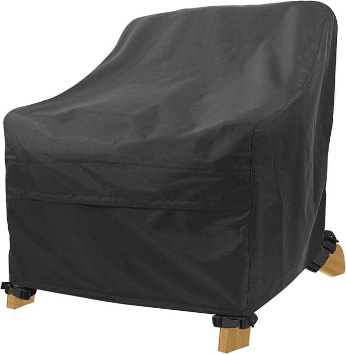 Adirondack Chair Covers 1 Pack - Waterproof Outdoor Chair Covers (32" L x 35" D x 36" H, Black) for Patio Furniture Non Fading
