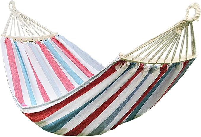 Camping Hammock Bed Thick Canvas Hammock Swing with Carrying Bag for Summer Camping Travelling Hiking Picnic Load Capacity Up to 150 Kg Hammock Swing (Color : A, Size : 200 * 100cm)
