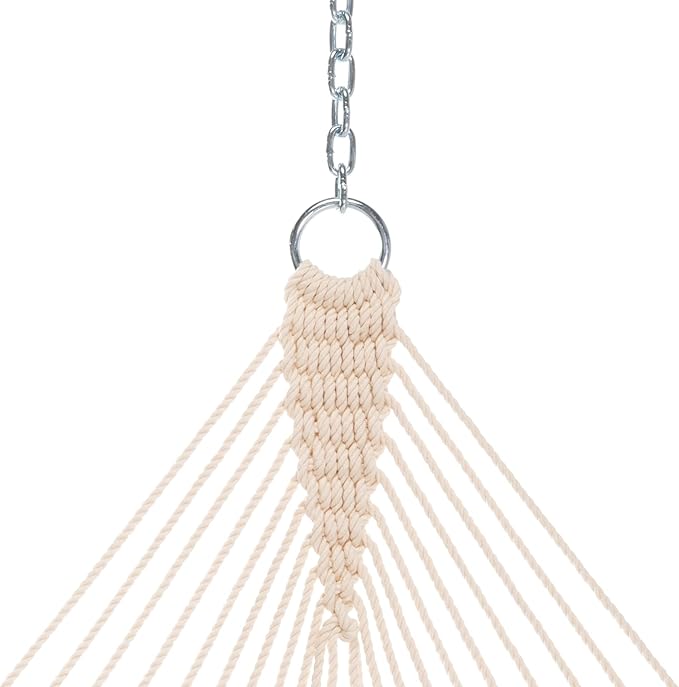 Original Pawleys Island Large Way White Sunbrella Quick Dry Hammock – 13 ft. x 55 in., 450 lb Capacity, DuraCord Rope, Oak Spreader Bar, Handcrafted in The USA