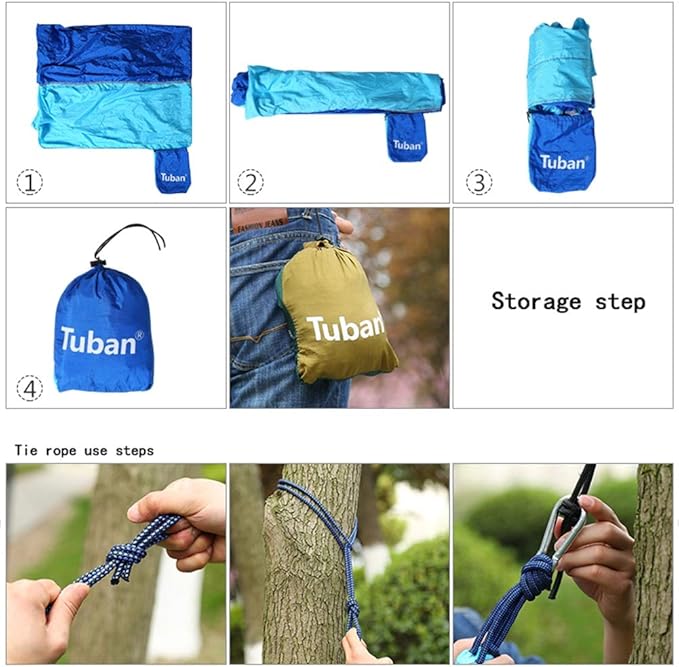 Camping Hammock, Hang Sheet People Double Camping Portable Parachute Hammock Outdoor Hiking Backpack Nylon Chair Swing(Green)
