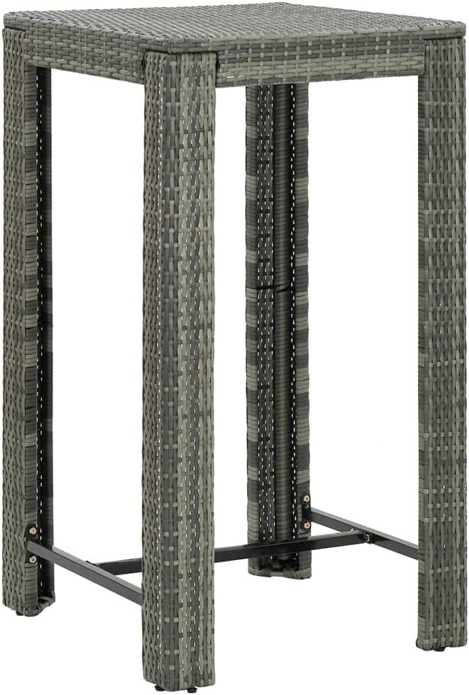 5 Piece Patio Bar Set with Armrest,Garden Table and Chairs Sets,Garden Conversation Sets, Outdoor Patio Furniture,for Patio,Backyard,Garden,Poly Rattan Gray