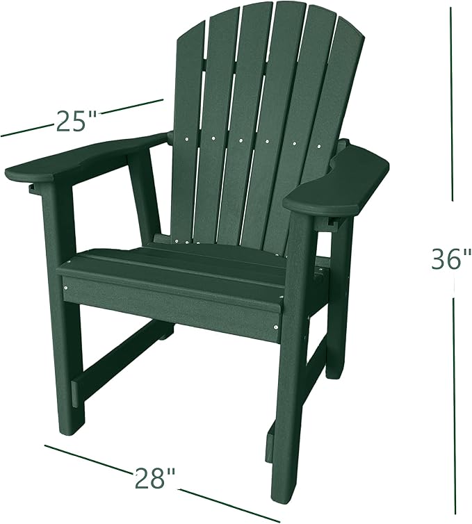 Phat Tommy 2 Chair Dining Table Set - Poly Outdoor Furniture - Small Patio Dining Set for Apartment Balcony Furniture, Recycled Poly Lumber Chairs and Table, Green