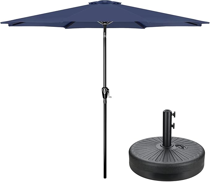 Simple Deluxe 9ft Outdoor Market Table Patio Umbrella with Button Tilt