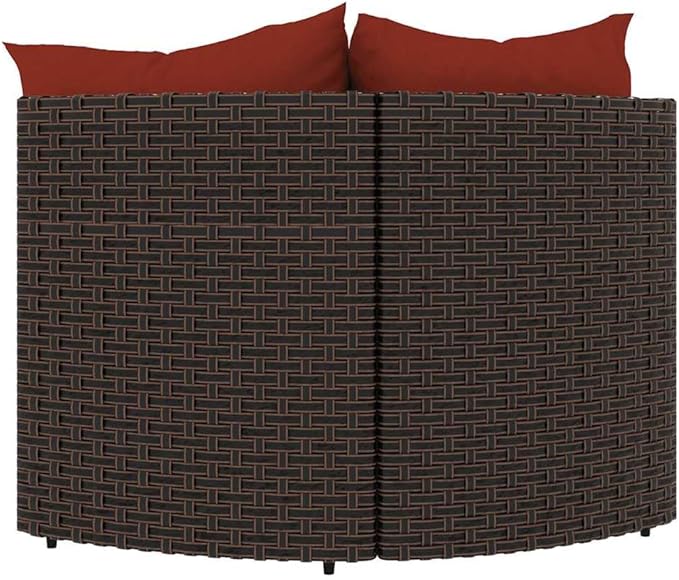2-Piece Patio Sectional 24.8"x9.8"x22.6" PE Rattan Corner Couch Modular Steel Frame Loveseat for Garden Balcony