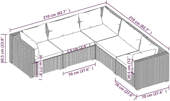 5 Piece Patio Lounge Set with Cushions, Outdoor Sofa Sets Patio Conversation Set Porch Furniture Set Outdoor Dining Sets for Negotiation Area Piazza Poolside Garden Poly Rattan Black