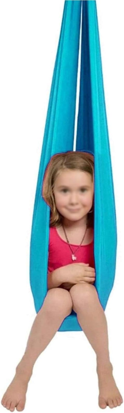 Therapy Swing Sensory Cuddle Hammock Home Outdoor for Kids Child and Teens Autism ADHD Aspergers Load Up to 440LB with Special Needs Children Toy Swing (Color : Sky Blue, Size : 100 x 280 cm)