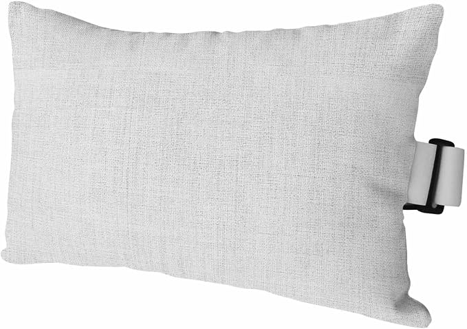 White Outdoor Lumbar Pillow 12x20 Inch, Farmhouse Burlap Solid White Color Modern Linen Texture Waterproof Throw Pillow Covers with Insert, Decorative Headrest Pillows for Office Car Travel