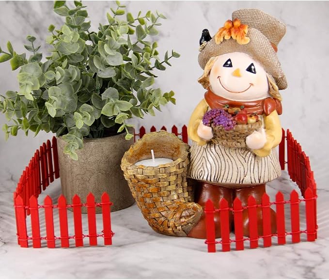 Prsildan Miniature Fairy Fence, Wood Ornament Mini Fence Scene Props 40 Inches