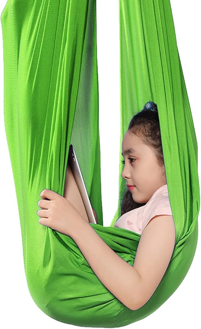 Sensory Swing for Adults Therapy Swing for Kids Indoor Outdoor Soothing Calming Snuggle Hammock Durable Soft Fabric Swing Help Children with Sensory Needs