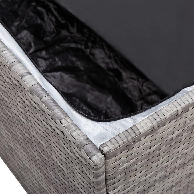Patio Storage Box, Deck Box Outdoor Storage Box Outdoor Storage Bench Delivery Boxes For Outside Suitable For Patios Backyard Pool Gardens Poly Rattan 39.4"x19.7"x19.7" Gray